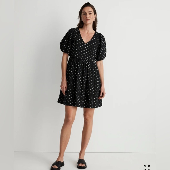 Madewell Dresses & Skirts - Madewell V-Neck Puff-Sleeve Mini Dress in Floral Ikat